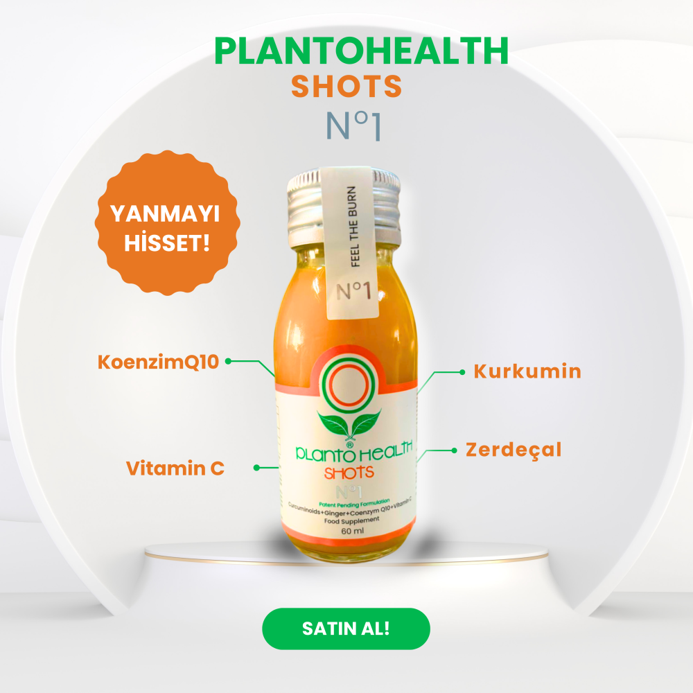 PlantoHealth Shots No1 (Kurkumin+Zencefil+Vitamin C+Koenzim Q10)-AVANTAJLI YEDİLİ PAKET